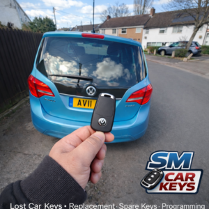 Vauxhall Meriva replacement key supplied by SM Car Keys in Coventry after all keys were lost.