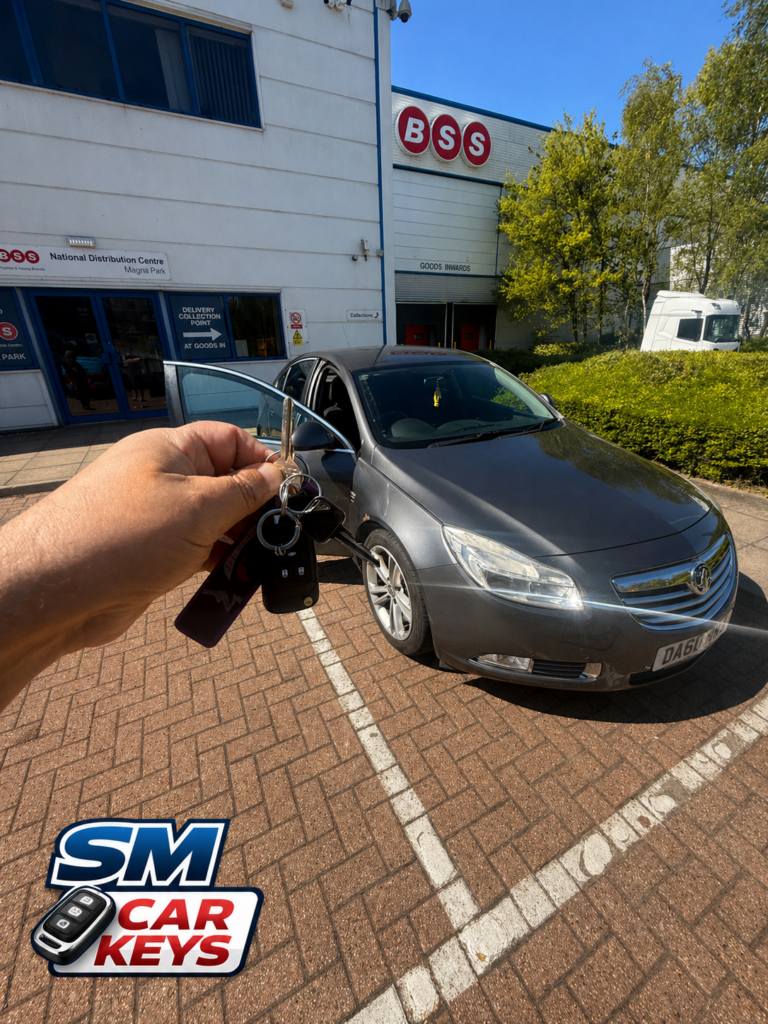 Vauxhall Insignia unlocked at Magna Park near Lutterworth after keys were locked in the boot