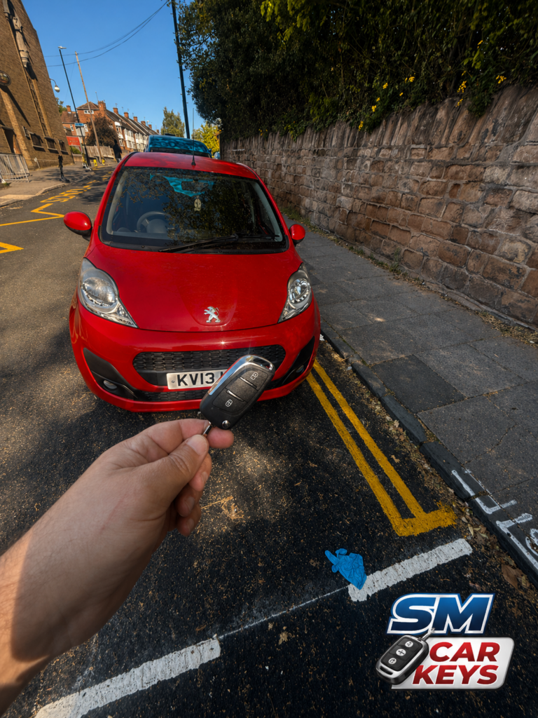 New spare Peugeot car key with red Peugeot in Coundon Coventry